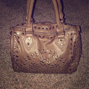 Stud gold brown purse